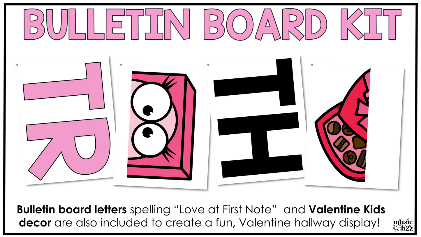Valentine's Day Music Craft Rhythm Craft Valentine Music Bulletin Board Sub Plan