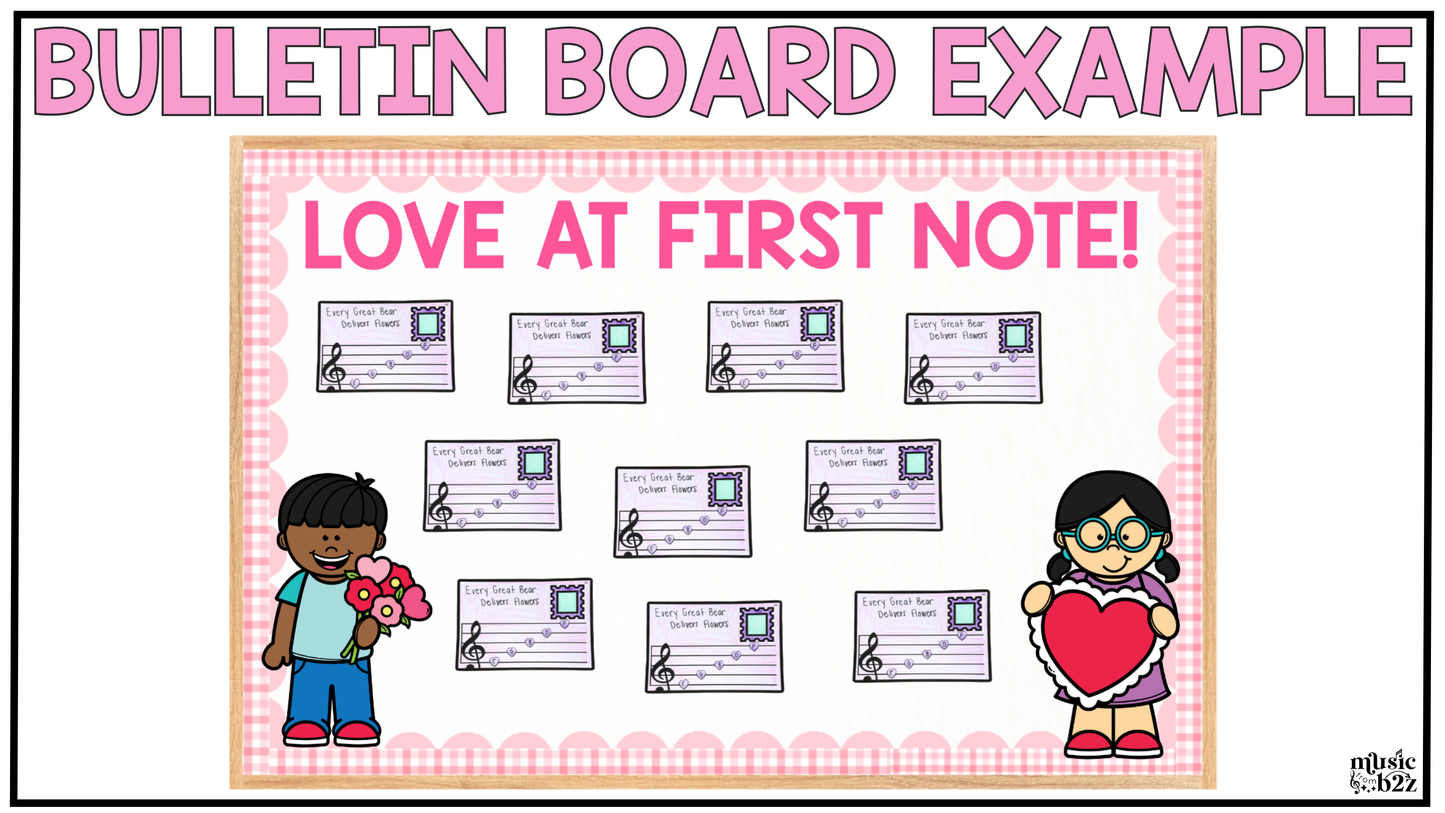 Valentines Day Music Craft Music Bulletin Board February Music Sub Plans
