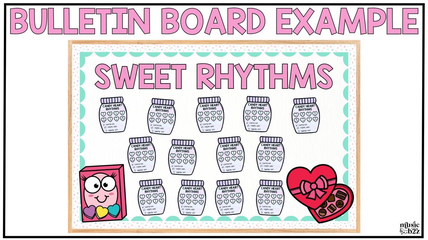 Valentine's Day Music Craft Rhythm Craft Valentine Music Bulletin Board Sub Plan