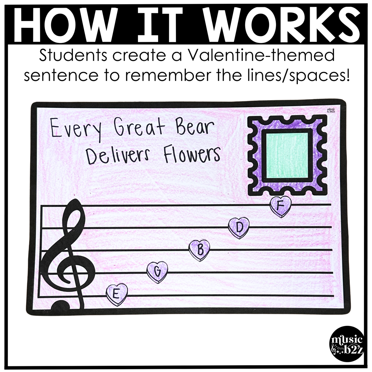 Valentines Day Music Craft Music Bulletin Board February Music Sub Plans