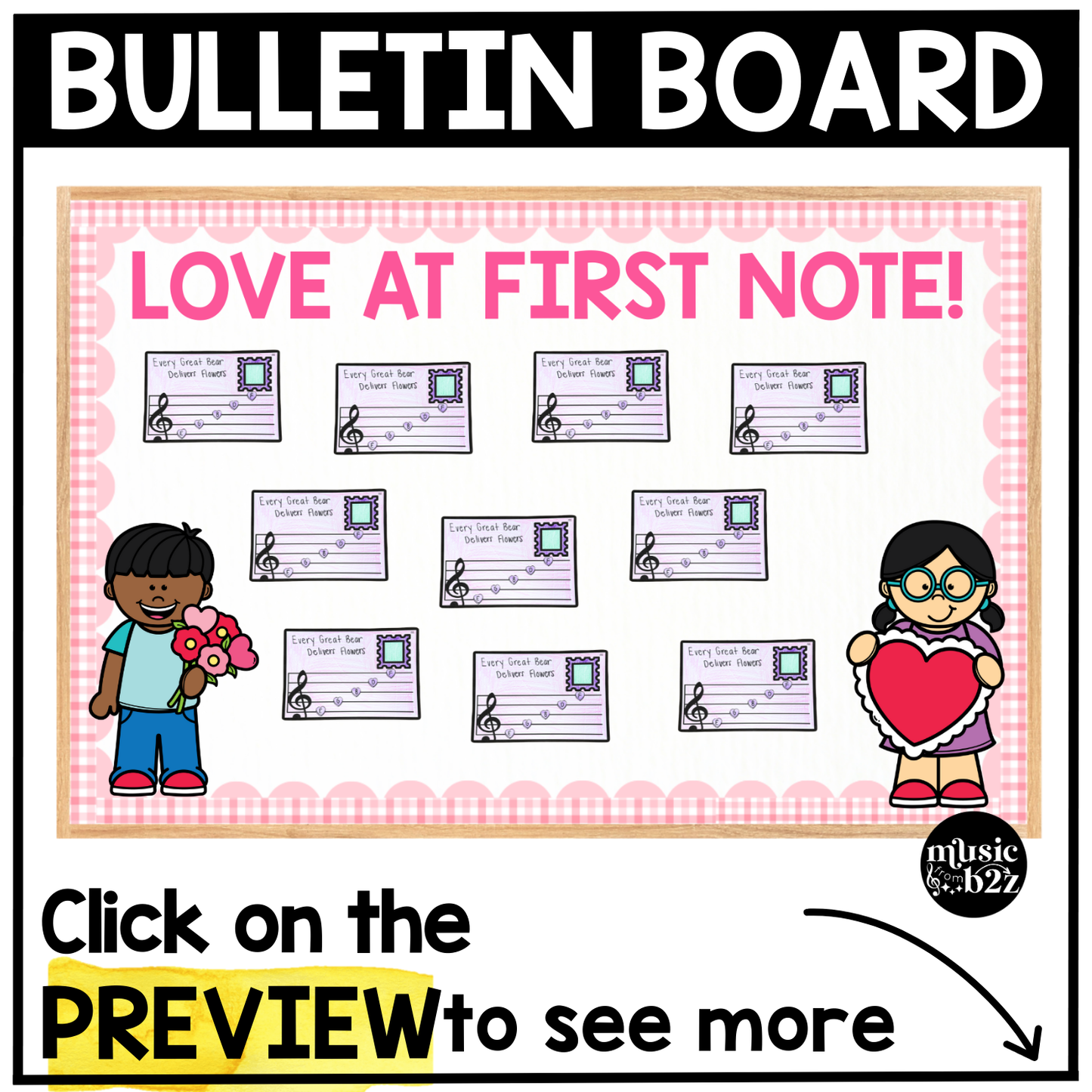Valentines Day Music Craft Music Bulletin Board February Music Sub Plans
