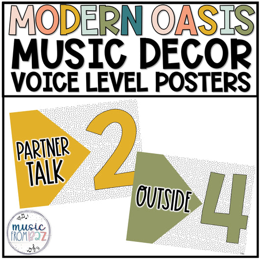 Music Classroom Decor - Voice Level Posters - Modern Oasis