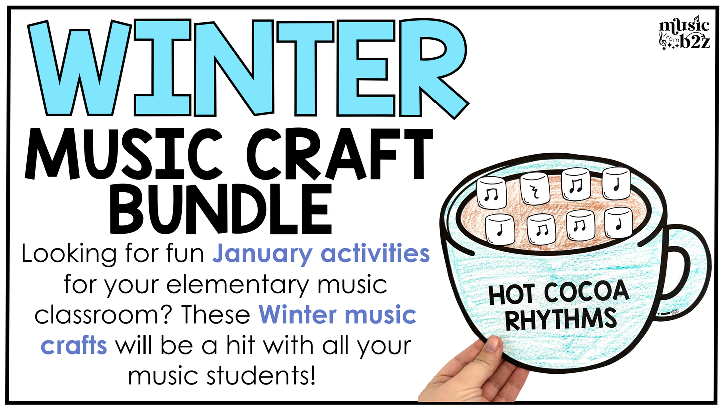 Winter Music Craft BUNDLE Winter Music Activities Winter Music Bulletin Board