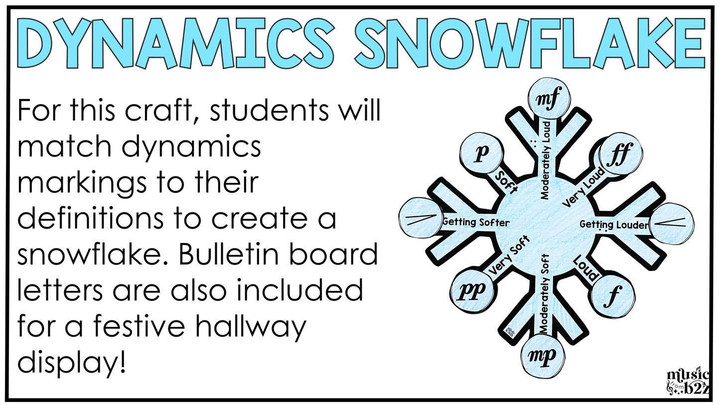 Winter Music Craft BUNDLE Winter Music Activities Winter Music Bulletin Board