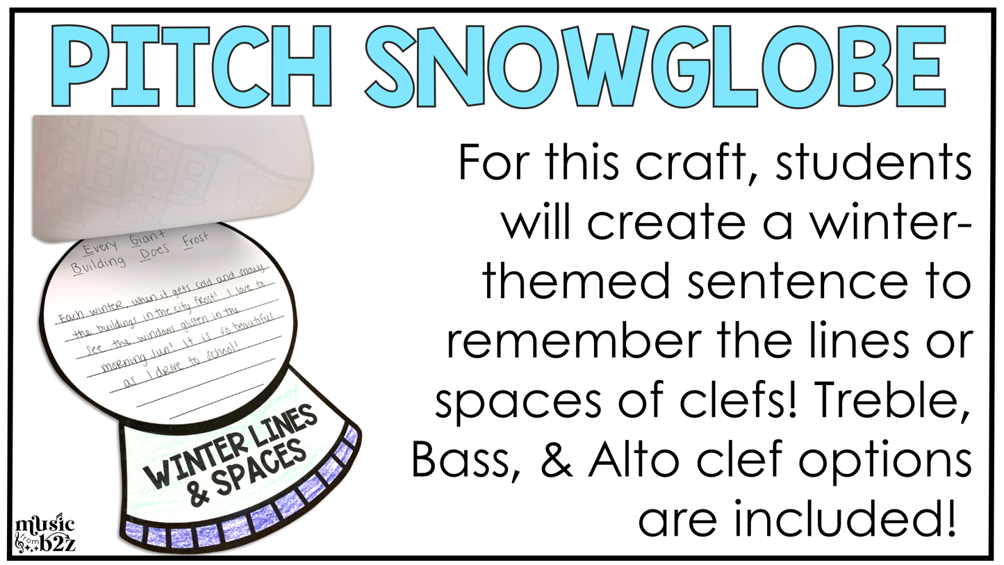 Winter Music Craft BUNDLE Winter Music Activities Winter Music Bulletin Board