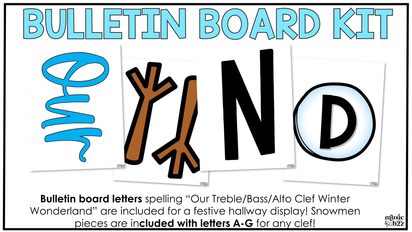 Winter Craft for Music - January Bulletin Board & Craft - Treble Clef Craft