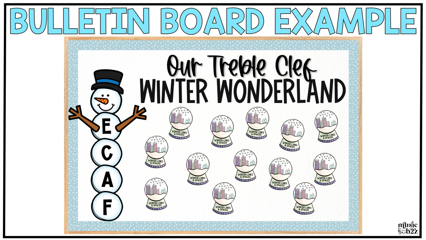 Winter Craft for Music - January Bulletin Board & Craft - Treble Clef Craft