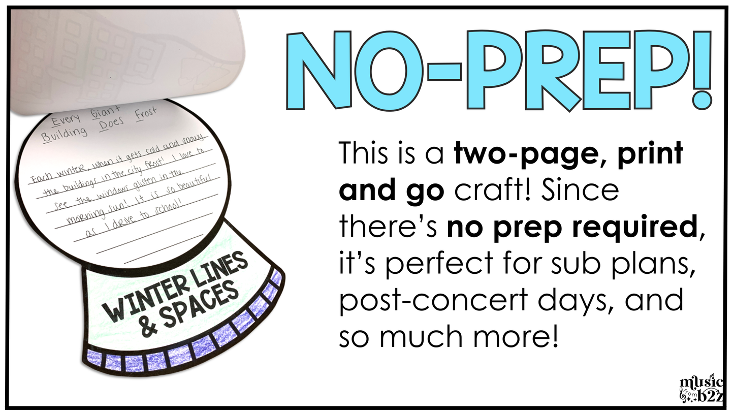 Winter Craft for Music - January Bulletin Board & Craft - Treble Clef Craft