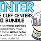 Winter Music Centers BUNDLE Winter Treble Clef Worksheets Music Games Sub Plans