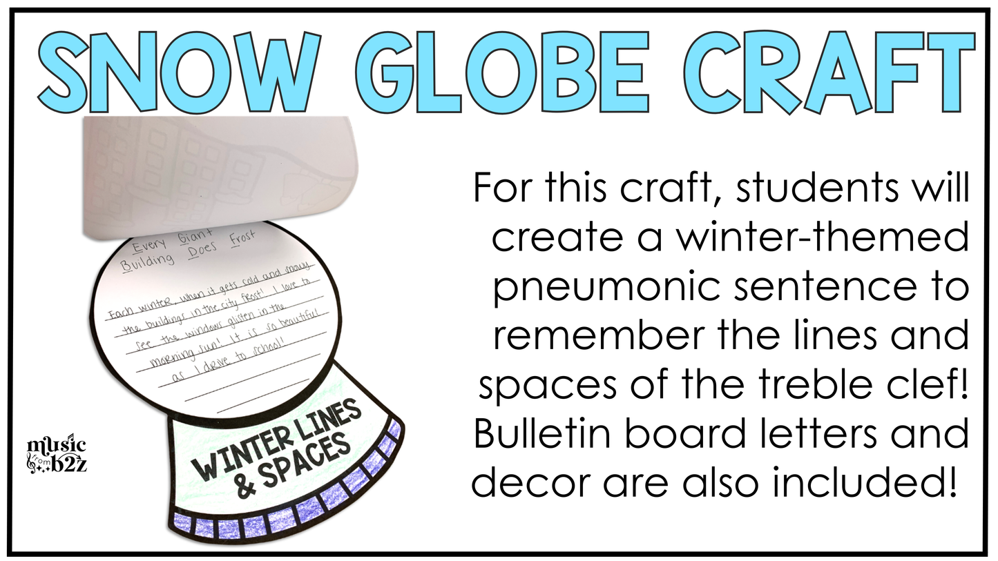 Winter Music Centers BUNDLE Winter Treble Clef Worksheets Music Games Sub Plans