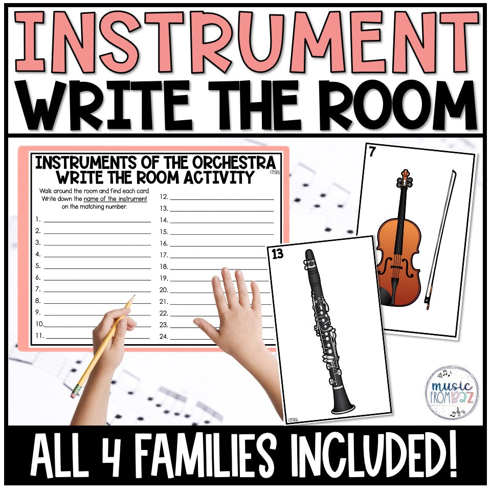 Instrument Families - Write the Room- Instruments of the Orchestra Activity