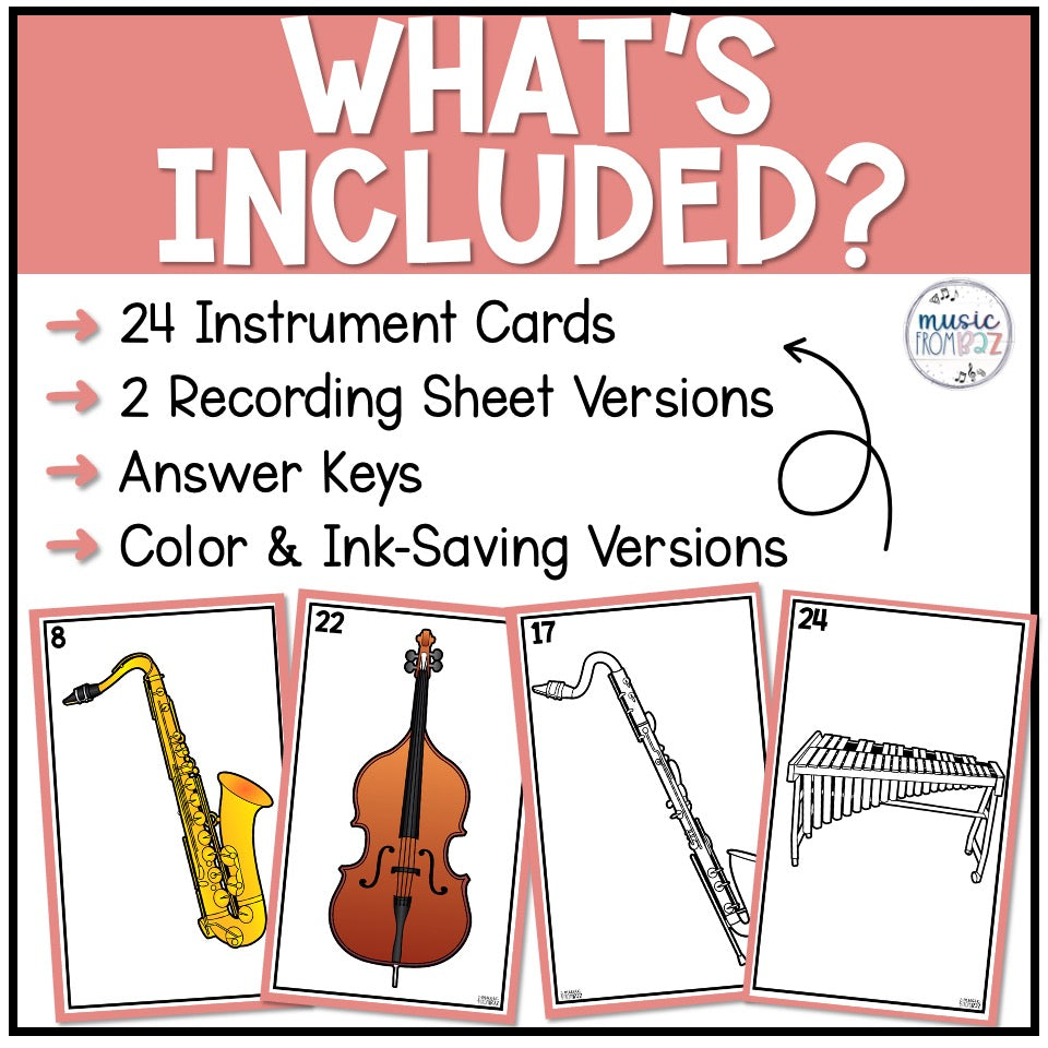 Instrument Families - Write the Room- Instruments of the Orchestra Activity
