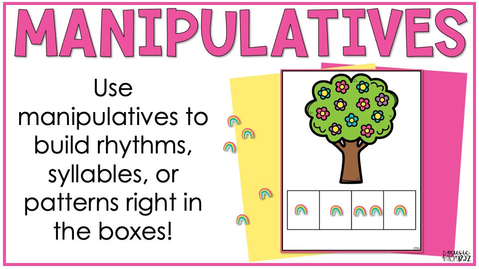 Spring Music Composition - Rhythm Worksheet & Activities - Elementary Music Rhythm Lesson and Game - DIGITAL DOWNLOAD